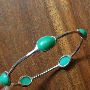 Ippolita green chrysoprase silver bangle bracelet